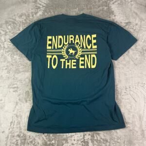 VTG Oneita Endurance to the End green back graphic casual tshirt mens Large